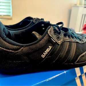 *RARE* Hemp Vegan all black ADIDAS Samba size US 10 murdered out soccer shoes